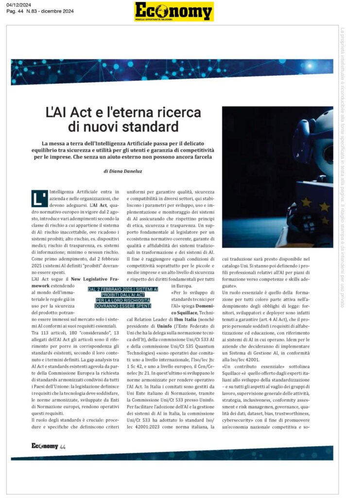 Economy - n. 83 Dicembre 04.12.2024 - pagg. 44